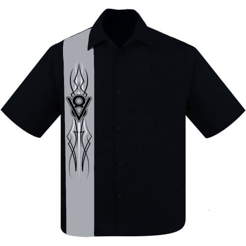 V8 Bowling Shirt – Black/Grey V8 Bowling Shirt – Black/Grey